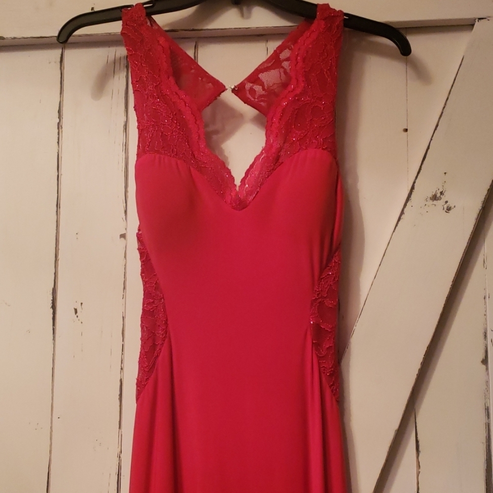 Morgan & Co. Red Open Back Dress